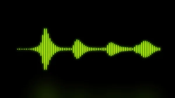 Green audio waveform on a black background