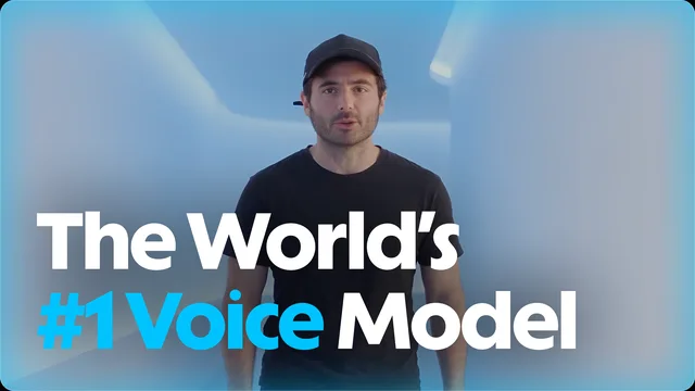HeyGen launch image: a man in a black cap and T-shirt with the words "The World's #1 Voice Model"